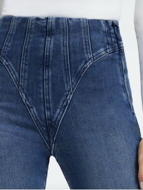 Good American Dark Blue High-Rise Flare Jeans